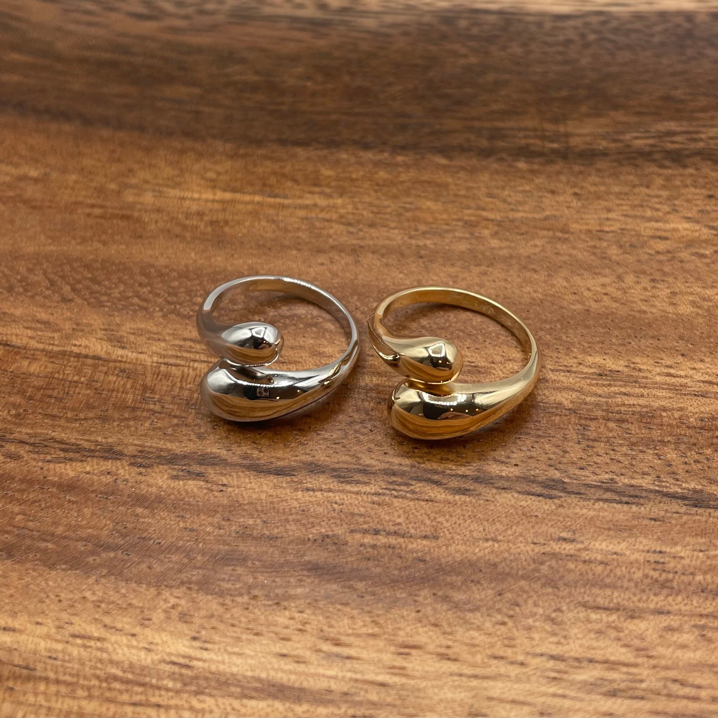 ドロップリング 指輪 雫型 シルバー925 ゴールド、シルバー | jewelry Tim