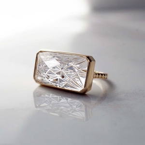 KIRIKO / Rock Crystal Ring  (Rectangle / R151-CQ)