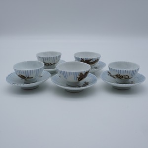白磁　茶杯＆茶托　5個セット