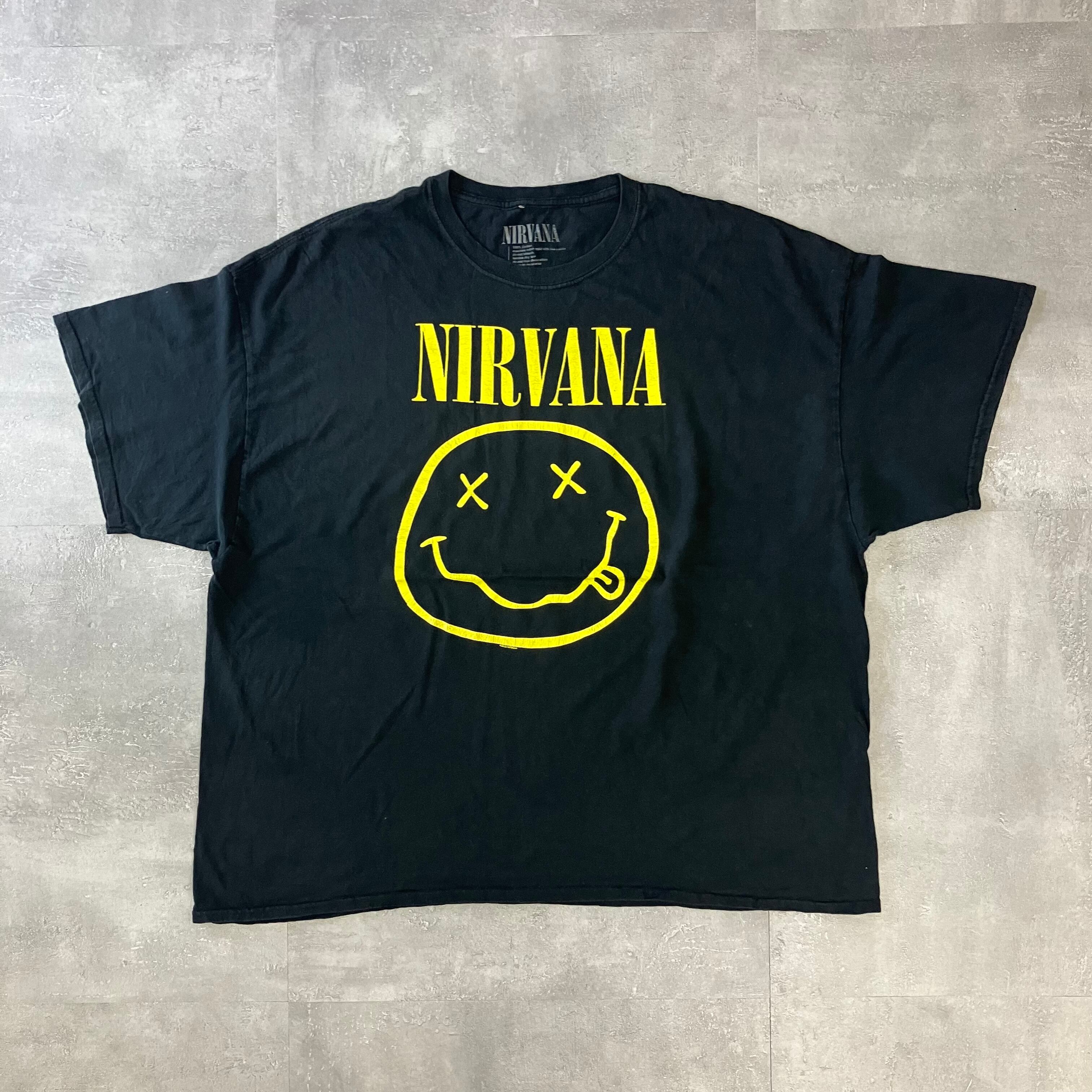 NIRVANA ブラック スマイル バンドTee プリント XXL No.1972