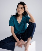 7N&H PRINT V NECK T-SHIRT FOR LADIES［HSC019］
