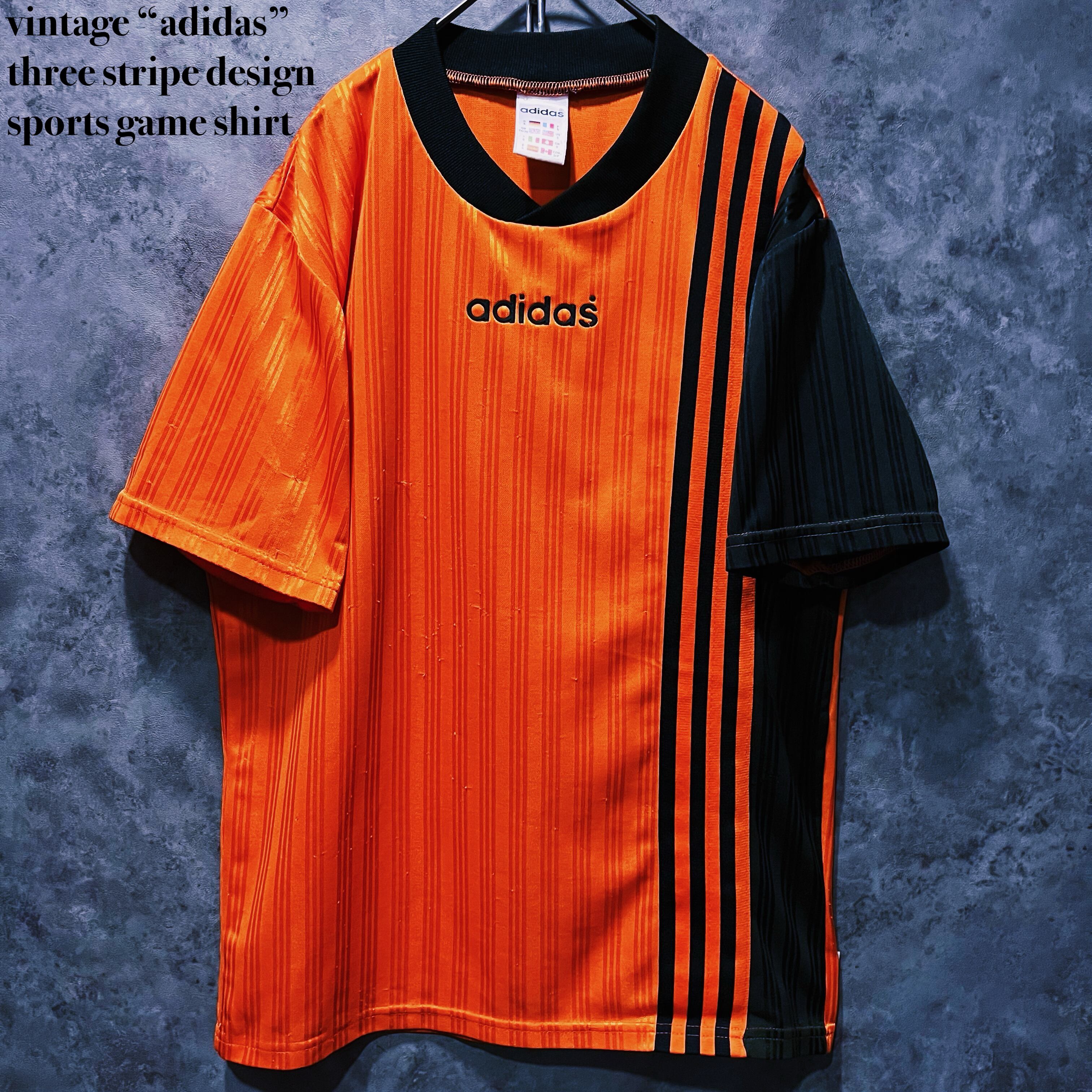 【doppio】vintage “adidas” three stripe design sports game shirt