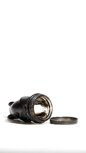 Vintage Bulldog Candy Container – Black Paint Finish / Metal Cap