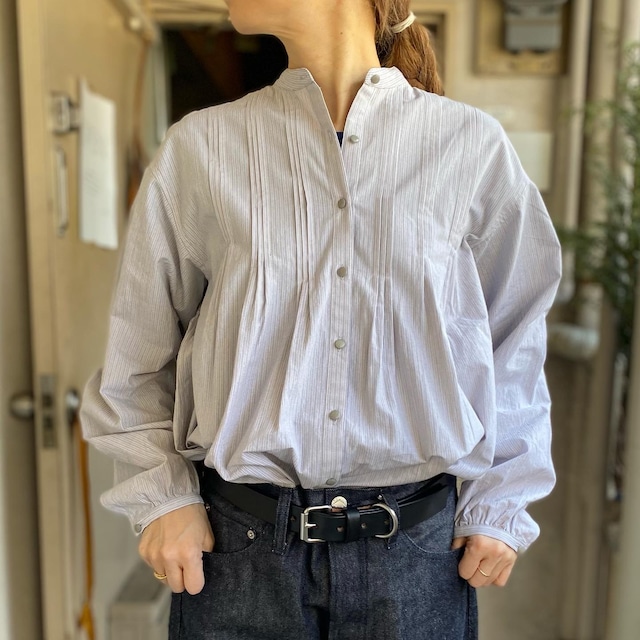 LENO(リノ)PIN TUCK BLOUSE STRIPE