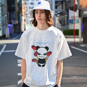 SALE 送料無料 【HIPANDA ハイパンダ】メンズ ハエトリグサ プリント Tシャツ MEN'S  PRINT T-SHIRT / WHITE