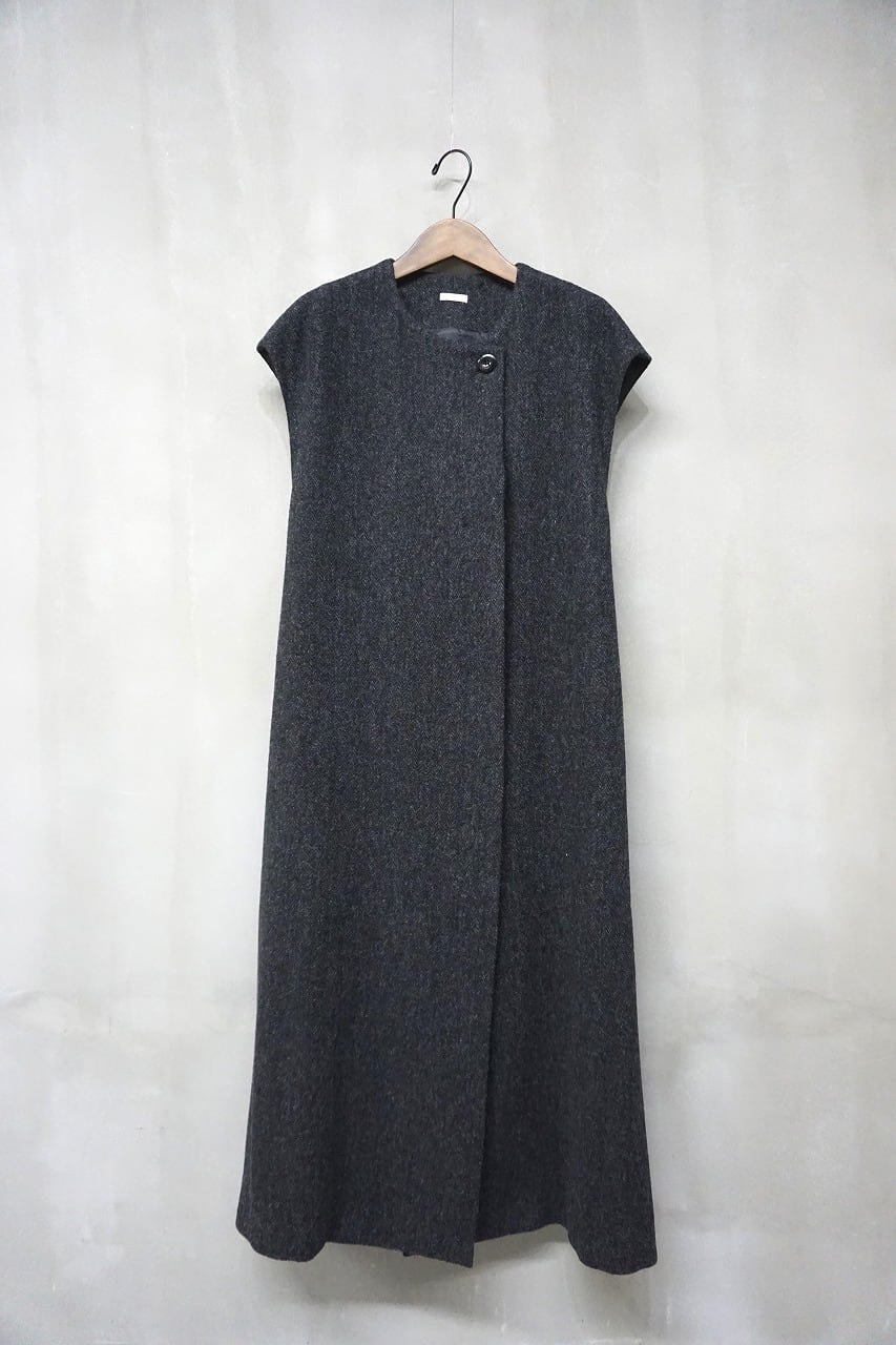 British Herringbone Sleeveless Coat