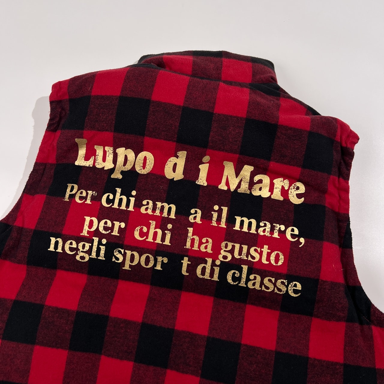 SINA COVA シナコバ  リバーシブル ダウンベスト ワッペン サイズ L /メンズ/レッド/チェック柄