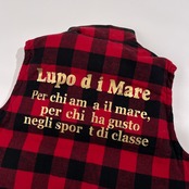 SINA COVA シナコバ  リバーシブル ダウンベスト ワッペン サイズ L /メンズ/レッド/チェック柄