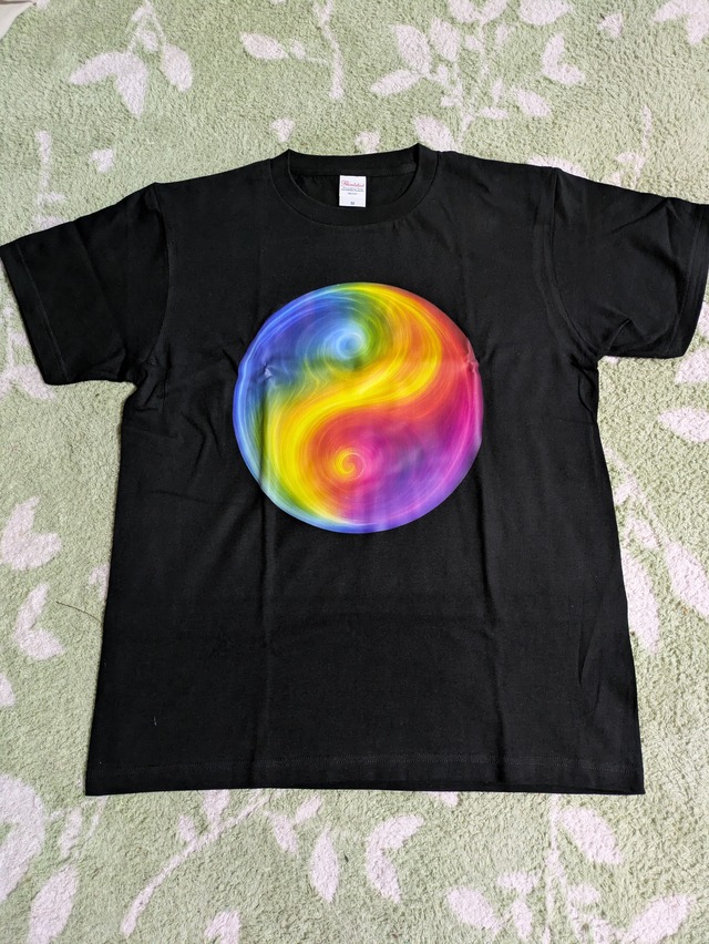 BLESSINGZERO虹色統合Tシャツ　女性用Lゆったり男性用ブラック