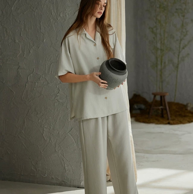 【訳ありSALE】【ladies/M-XL】loose silhouette cardigan style pair pajamas p1188