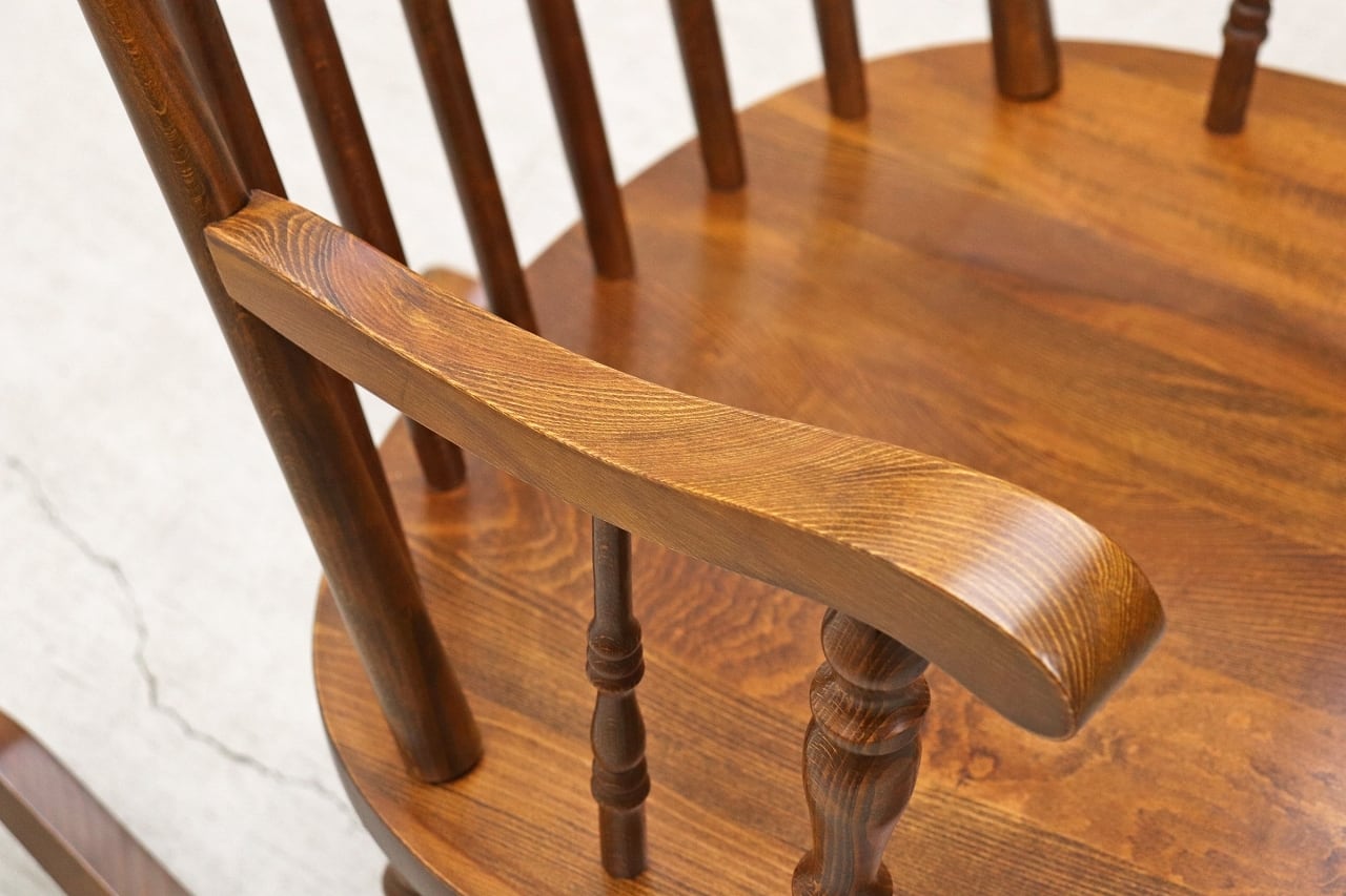 沼津店】 柏木工 レトロ ロッキングチェア ビーチ材 揺り椅子 ラウンジ