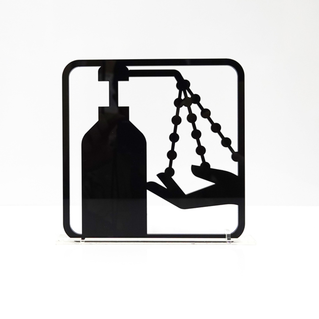 ツケレルン（3Wayピクトサイン）軽量 アクリル 突き出し 看板 （コロナ対策：消毒,除菌 02）3way-0048 - 2