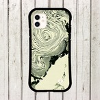 受注生産 iPhoneケース グリーンの年輪マーブル｜抽象柄 PABS094A