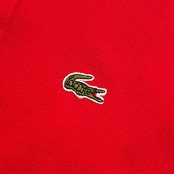70s 80s CHEMISE LACOSTE シュミーズ ラコステ 文字ワニ 鹿の子長袖 ポロシャツ 42/レッド メンズ