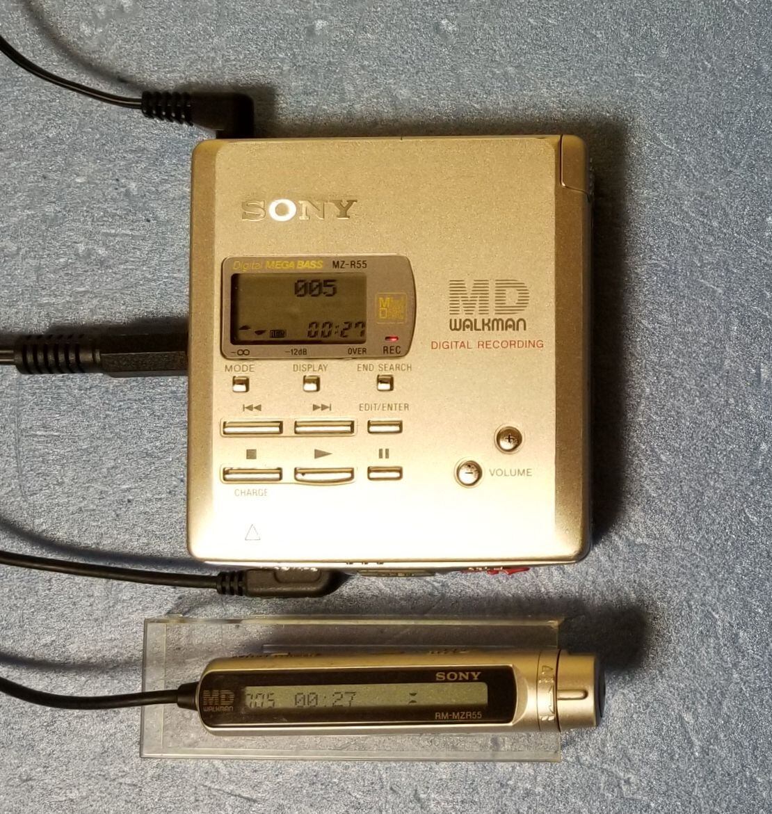 MDポータブルレコーダー SONY MZ-R55-G MDLP非対応 完動品・動作保証
