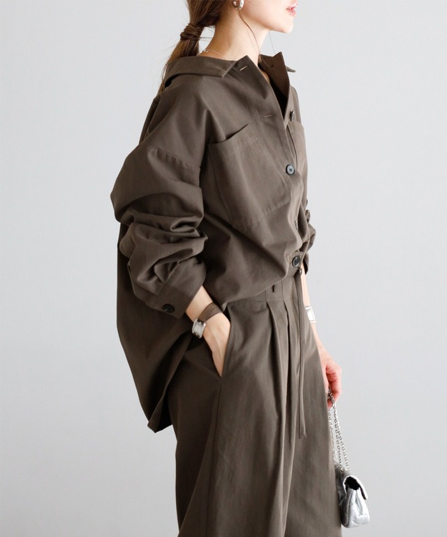 襟付きツイルジャケット【a-50481】.