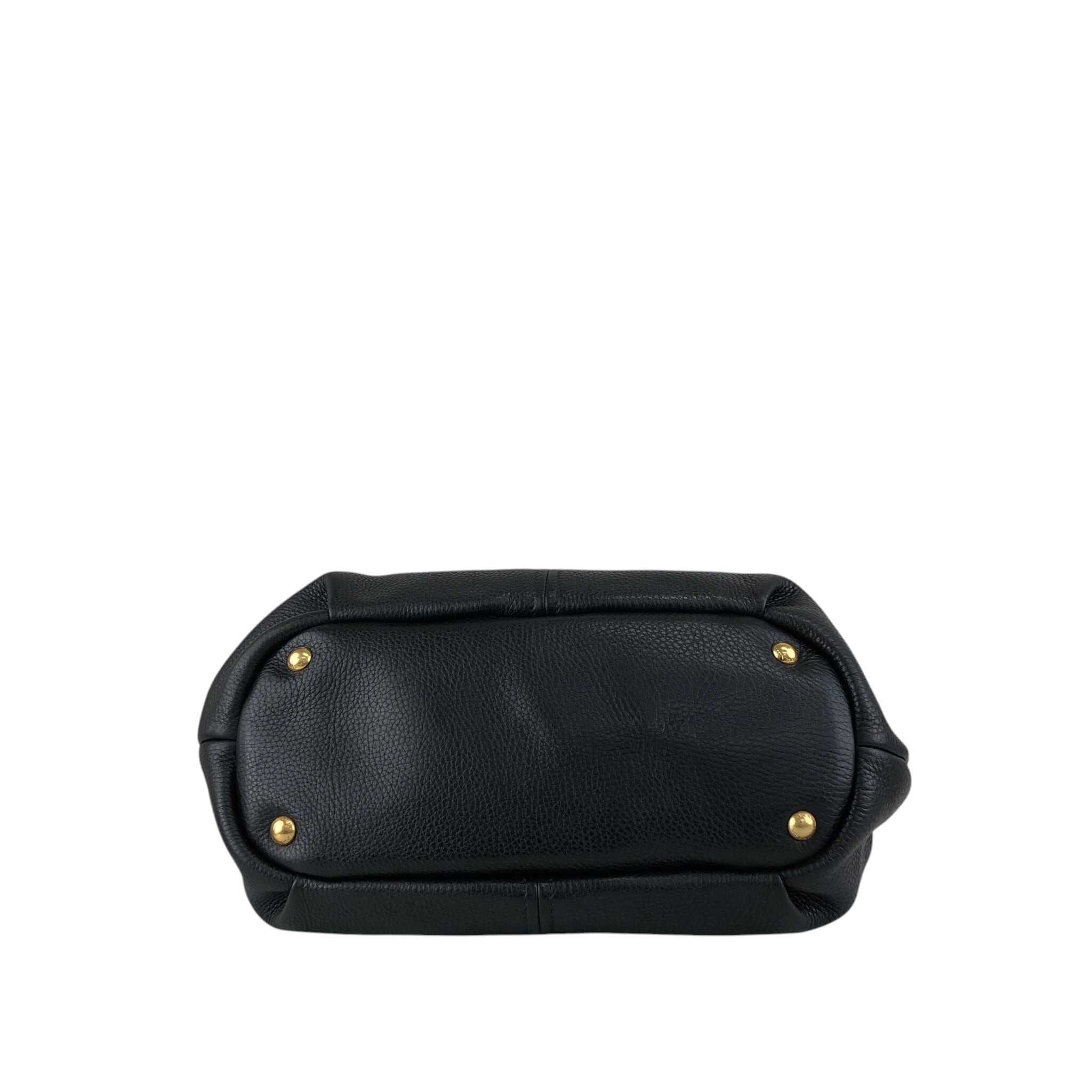 PRADA プラダ ショルダーバッグ ブラック ロゴ レザー vintage