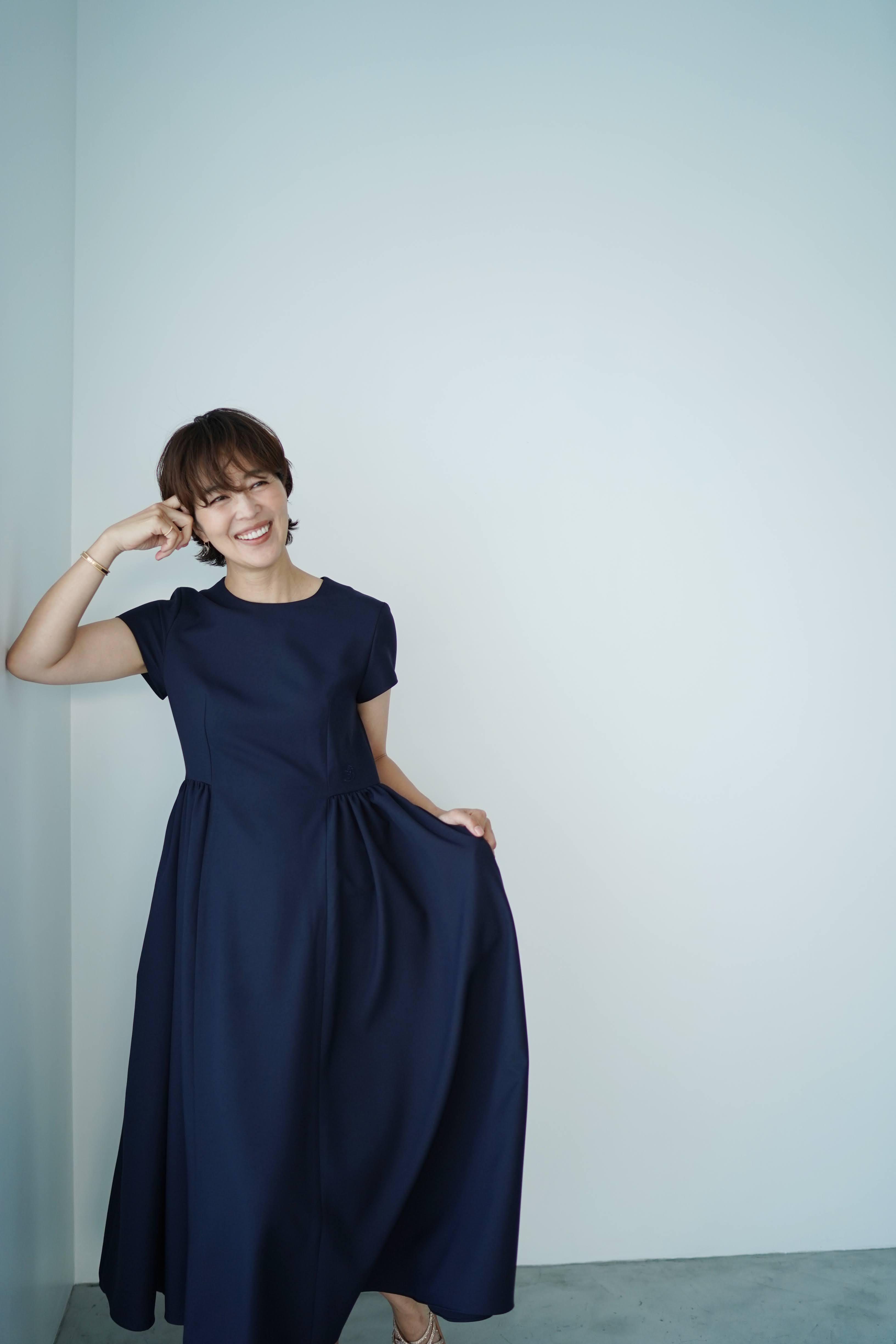 EVERYDAY DRESS mature s-sleeve ネイビー maxi 数量限定 | THE9SHOP