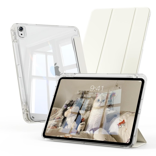 GKABXY 対応iPad a16 ケース iPad 第11/10世代 ケース 11/10.9インチ 2025/2022 透明な背面カバー ホワイト
