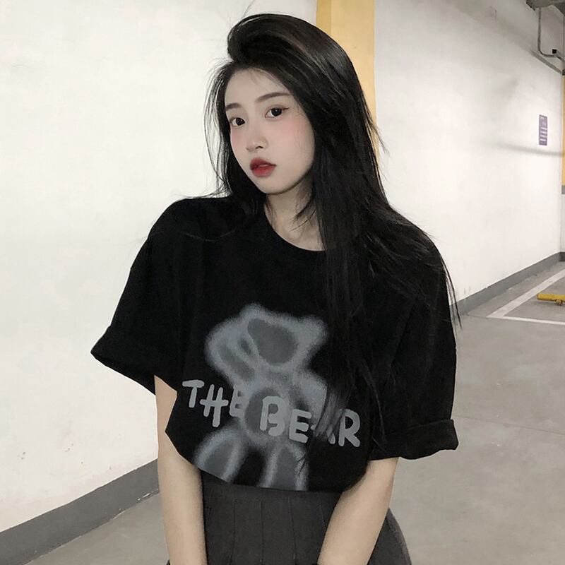 ブラックTシャツ サマールーズトップス 夏物 試着室78512080668