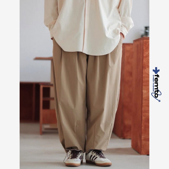 Relaxed fit tapered wide pants 0520