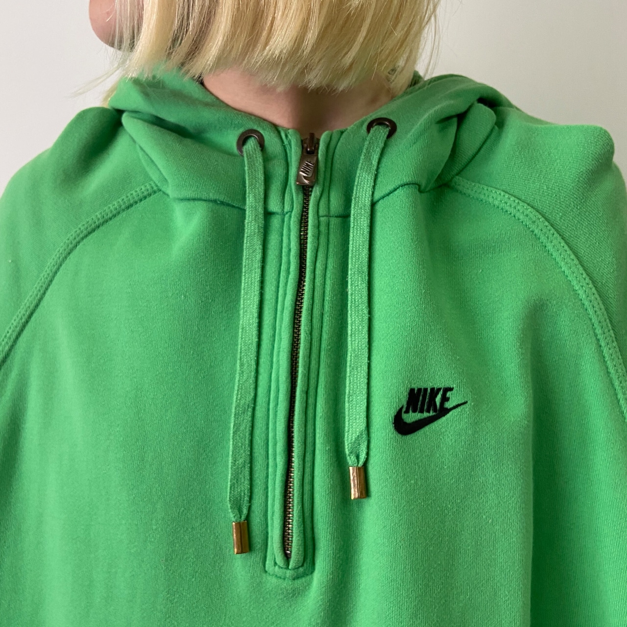 ビッグサイズ NIKE ナイキ ワンポイントロゴ刺繍 ハーフジップ 