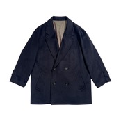 カシミヤ100% CASHMERE カシミヤ 裏地玉虫色 ダブル コート L/ブラック メンズ