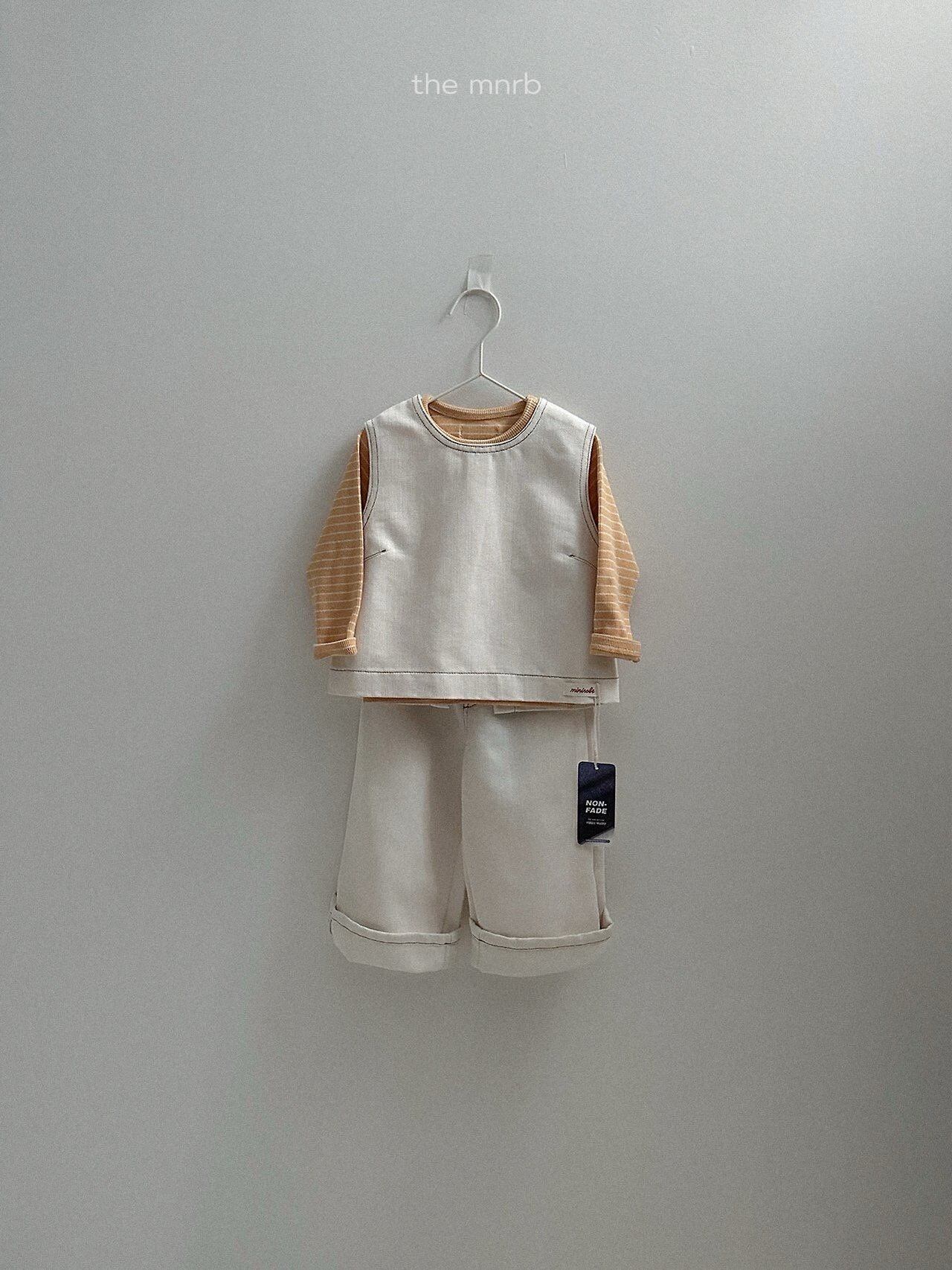 送料無料【予約】/ ラウンドストライプTシャツ / minirobe