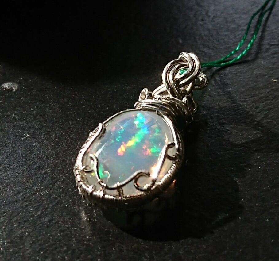 ウオーターオパール シルバー925ワイヤーラッピング | エターナル