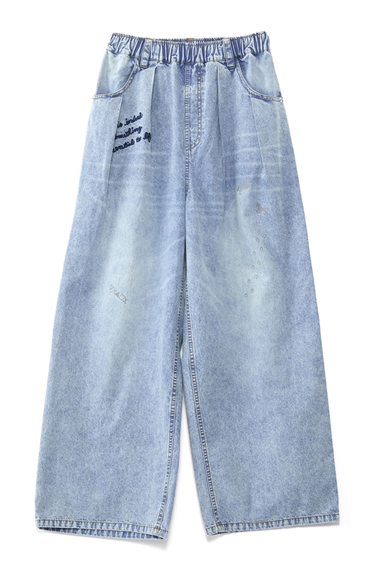 アウラアイラ AULA AILA GRAFFITI DENIM PANTS