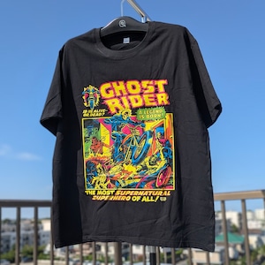 【 Ghost Rider ( ゴーストライダー )】コミック Tシャツ / MARVEL / マーベルコミックス 〚アメリカン雑貨 アメトイ〛
