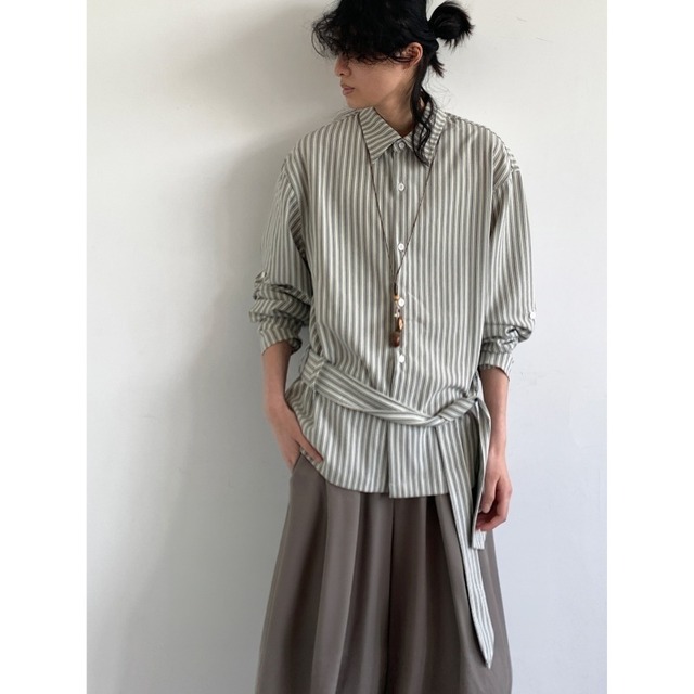 jiwuusストライプユニセックスレトロ長袖シャツ