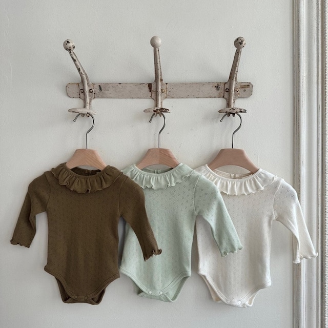 【BABY】フリル襟かわいいロンパース