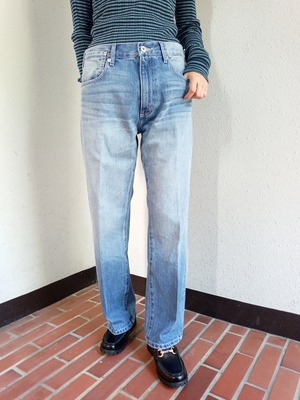 SUPER THANKS(Washed flared denim trousers)