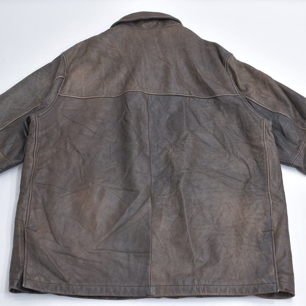 雰囲気系 90~00s Eddie Bauer レザー カーコート 本革 ハーフ 雰囲気系 90~00s Eddie Bauer レザー カーコート 本革 ハーフ