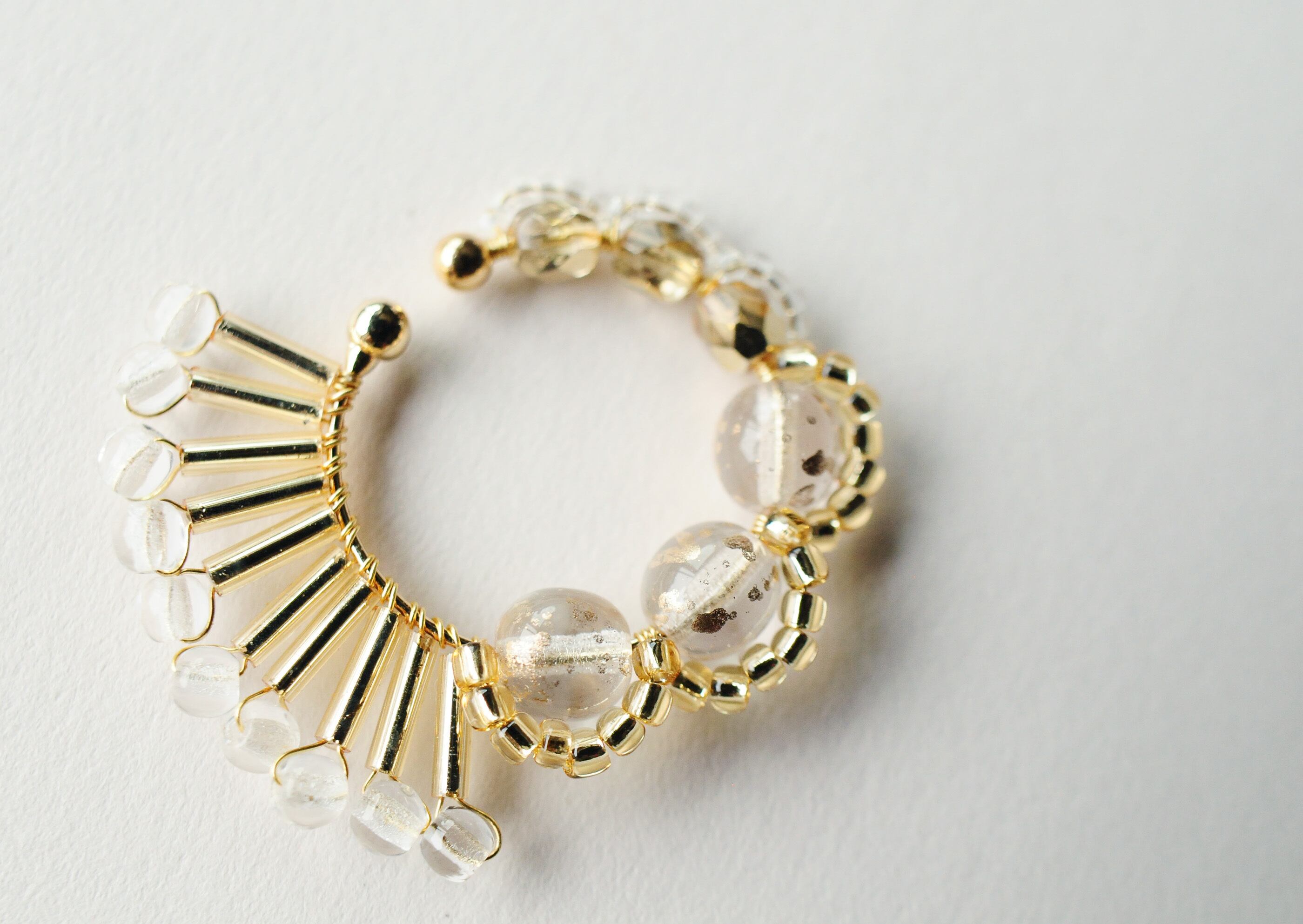 ＜Rollo～イロヅクビジュー～＞イヤーカフ『 ハミングバード/hummingbird 』<Clear GOLD>