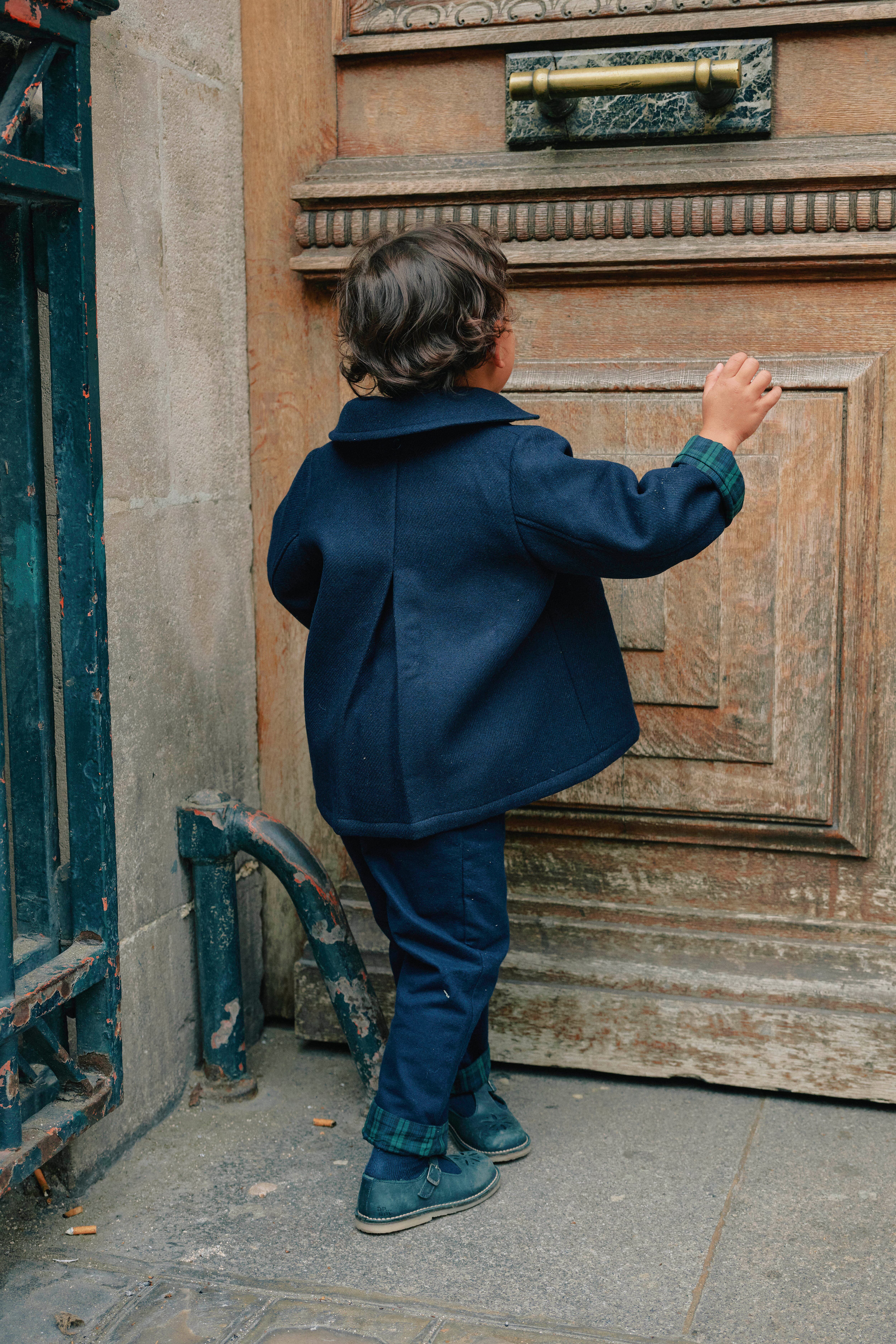 【予約/送料無料】5y-8y / Coat VERNEUIL - blue mostly wool / Maison Marelle