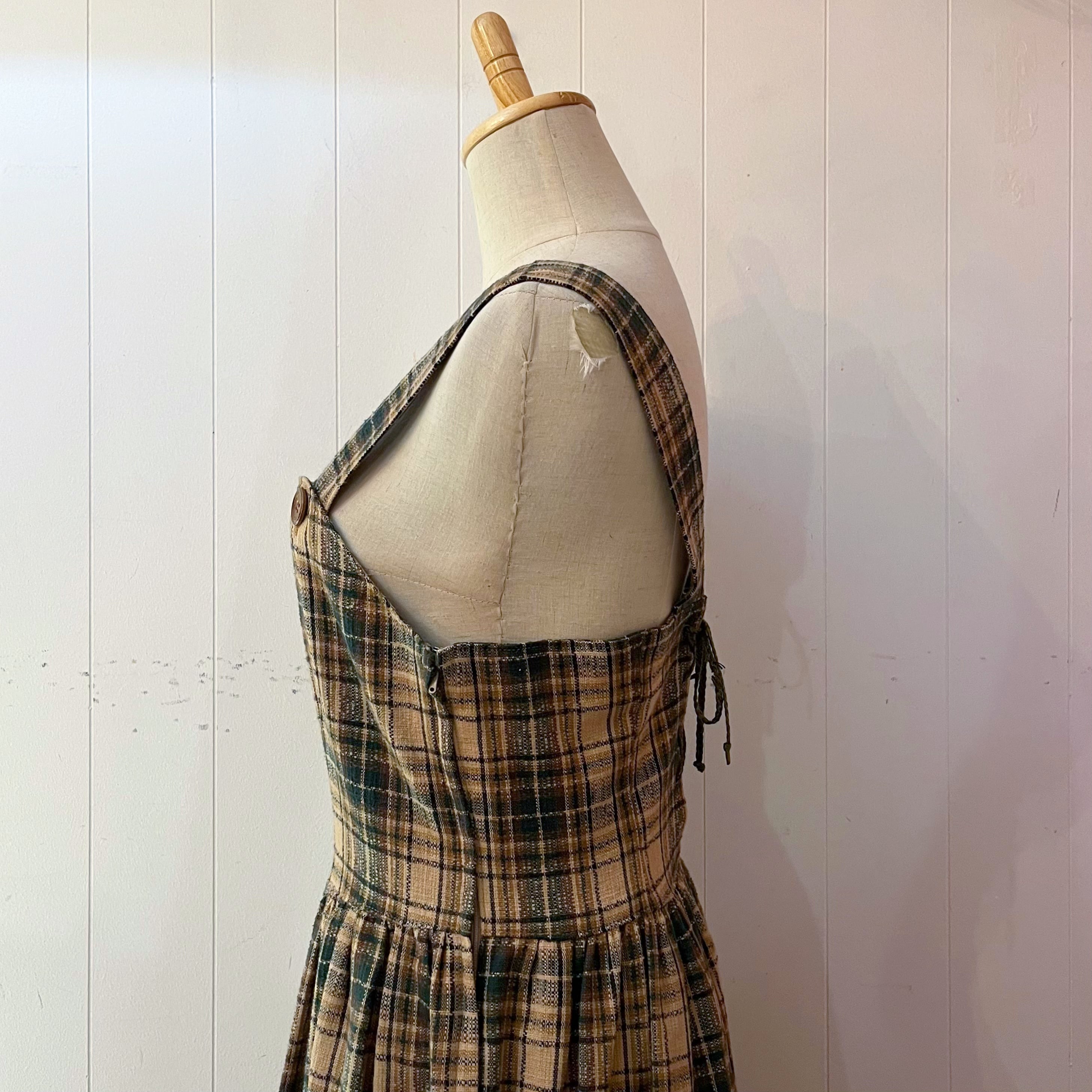 green check jumper skirt