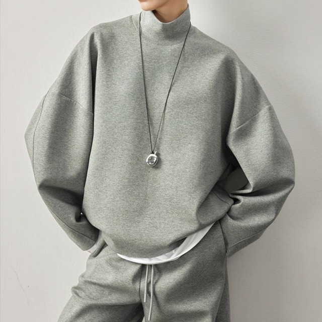 oversized high neck sweatshirt  00397