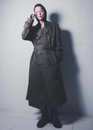 "Cristian Dior Mousieur" 1980's vintage super maxi cotton gabadine trench coat