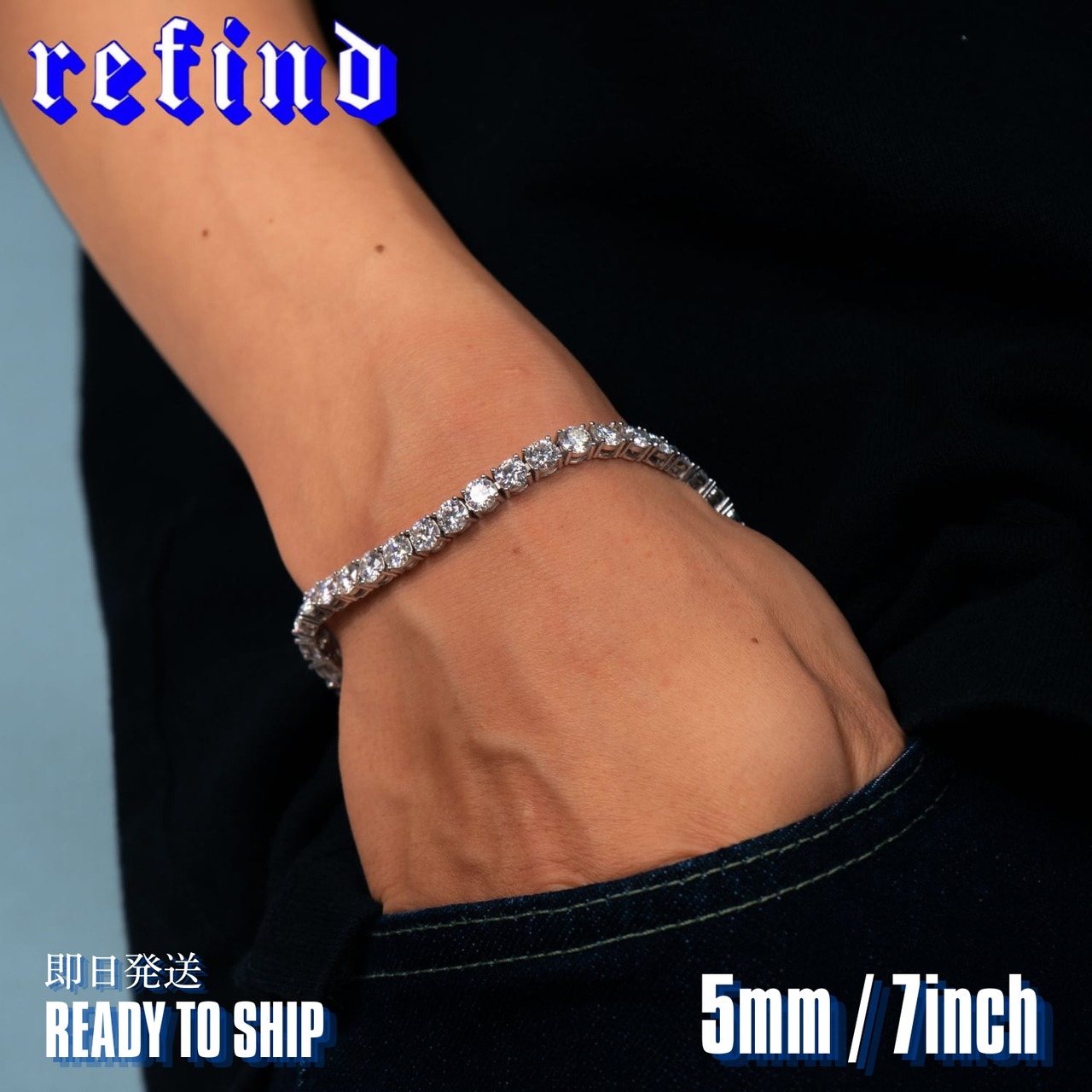 即日発送】5mm Tennis Bracelet 7inch【Silver/Gold】 | refind