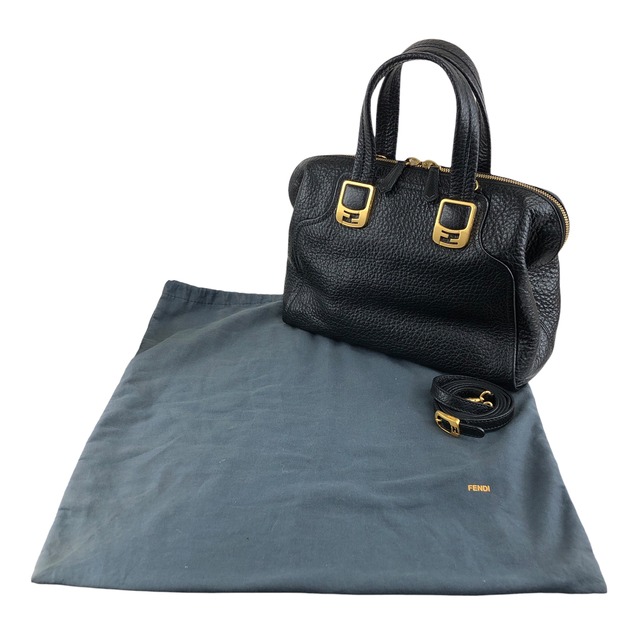 FENDI フェンディ カメレオン ショルダーバッグ ブラック レザー 2way 8BL114-HXF vintage ヴィンテージ オールド 66eazz