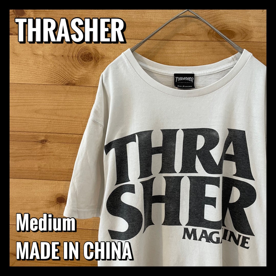 THRASHER】ビッグロゴ Tシャツ Mサイズ スラッシャー スケボー US古着 ...