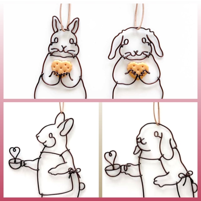 【新作あり♪】CHIKA WIRE 革ひもオーナメント うさぎ.