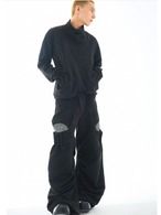 54A0 Deconstructed Wrap Neck Sweater