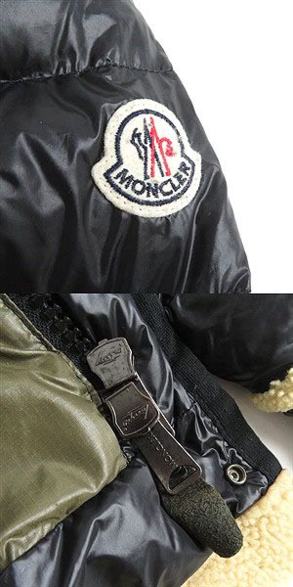 美品□モンクレール EVARISTE/エヴァリスト ロゴワッペン ムートン 