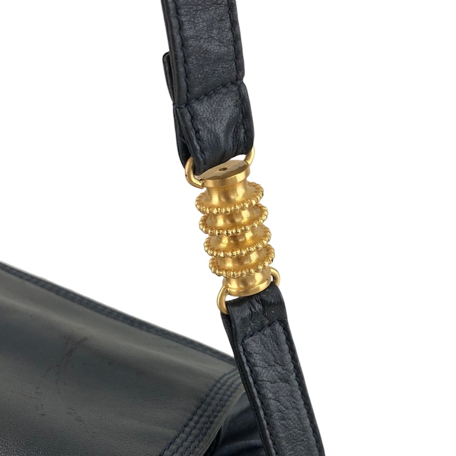 LOEWE ロエベ ショルダーバッグ ネイビー ロゴ ナッパレザー vintage ヴィンテージ オールド k4pn8w
