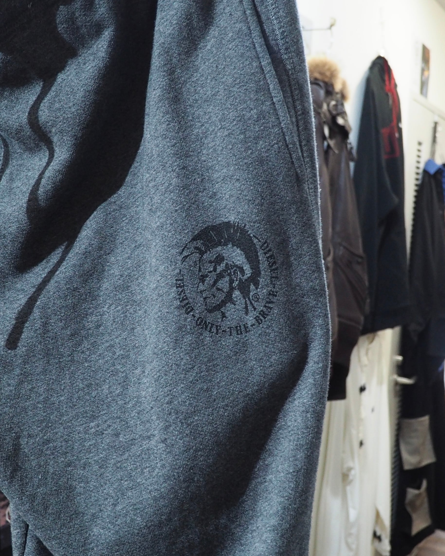 ” DIESEL - Brave Man ” Logo printed Wide sweat pants