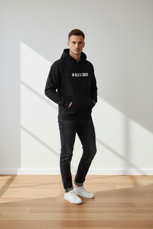 ALOHACOCO定番ロゴUNISEXフード付きパーカー(4COLOR)