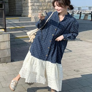 【送料無料】 ロングワンピ ミモレ 長袖 Vネック 襟付き Aライン フレア プルオーバー レース 異素材切り替え ドッキング エレガント 可愛い 大人可愛い きれいめ シンプル カジュアル シック コンサバ 華やか 大人 上品 おしゃれ お洒落 主役級 こなれ感 高見え 無地 春 レディース 女性用 30代 40代 デート お出かけ 女子会 お呼ばれ 休日 お茶会 授業参観 着回し 普段使い ファッション コーデ スタイル 楽ちん 体型カバー 定番 着痩せ 垢抜け